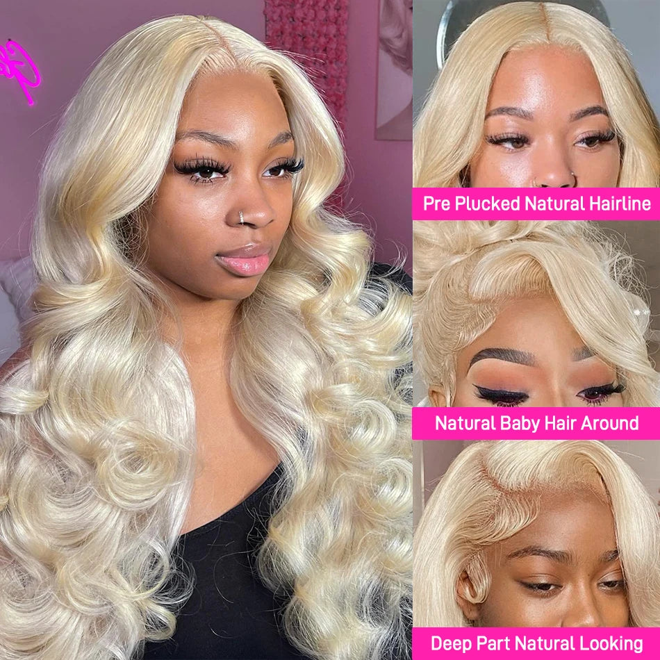 613 Honey Blonde Body Wave 13x6 Lace Front Human Hair Wig