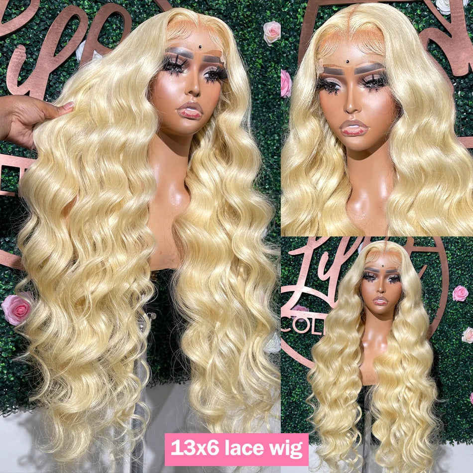 613 Honey Blonde Body Wave 13x6 Lace Front Human Hair Wig