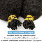 Kinky Straight Microlinks Virgin Human Hair I Tip Hair Extension (50g)