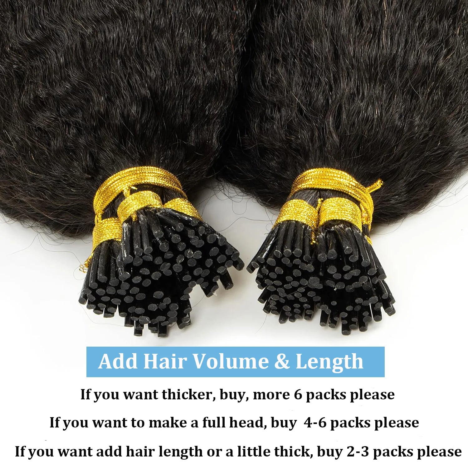 Kinky Straight Microlinks Virgin Human Hair I Tip Hair Extension (50g)