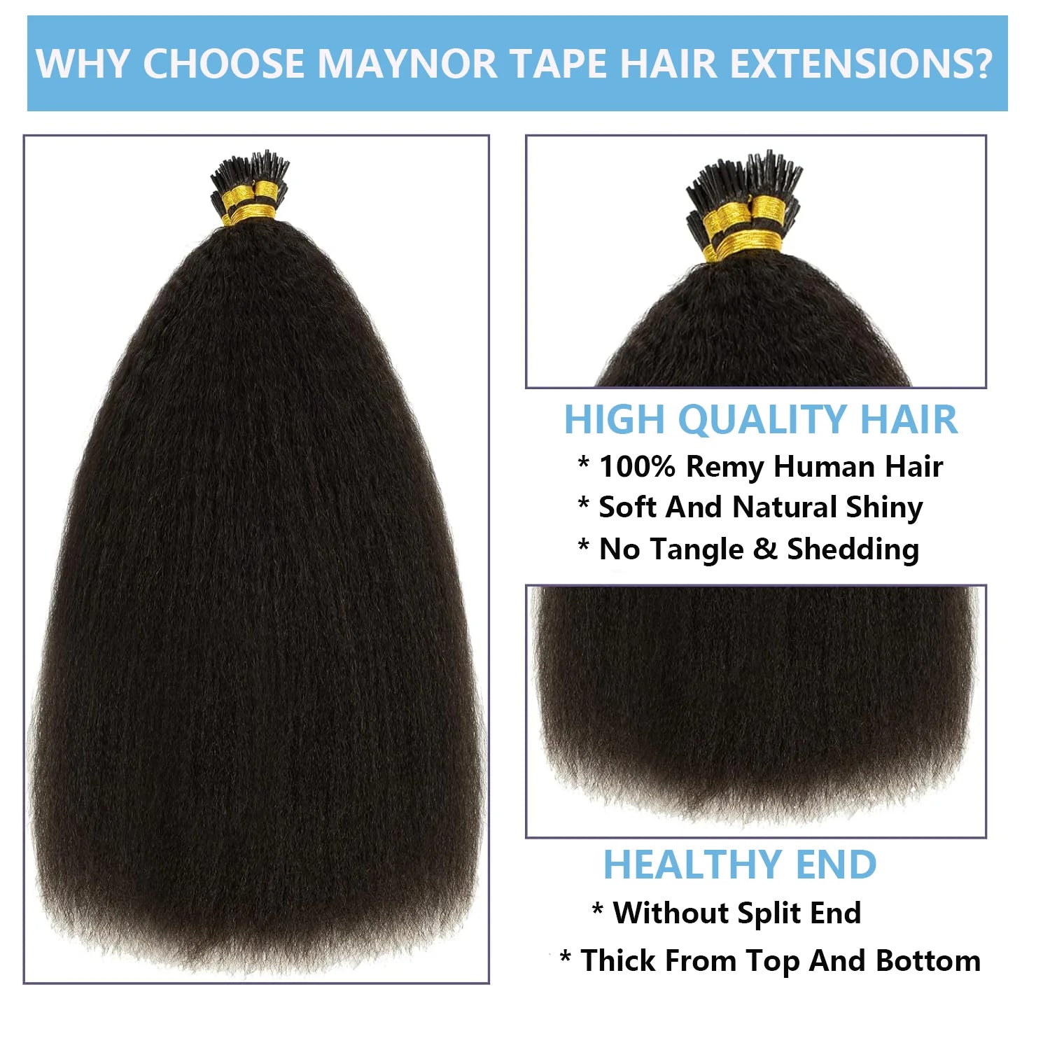 Kinky Straight Microlinks Virgin Human Hair I Tip Hair Extension (50g)