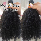 Mongolian I Tip Microlinks Burmese Curly Human Hair