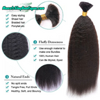 Kinky Straight Braiding Hair No Weft Yaki 100% Unprocessed Brazilian Remy Human Hair