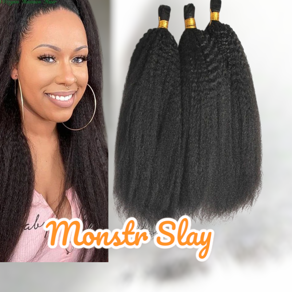 Kinky Straight Braiding Hair No Weft Yaki 100% Unprocessed Brazilian Remy Human Hair